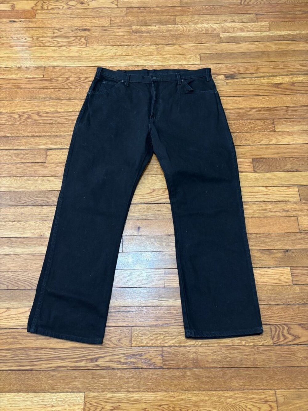 Dickies Mens Jeans Sz 38x30 Black 100% Cotton Denim Workwear Pants Straight Leg